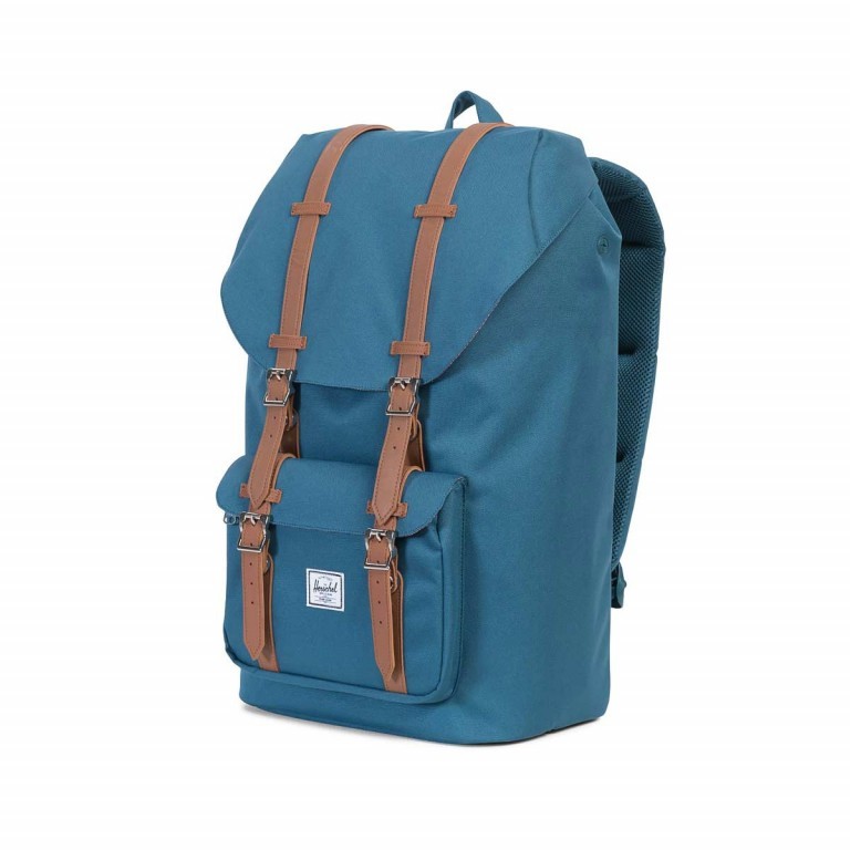 Rucksack Little America Volumen 23 Liter Indian Teal Tan, Farbe: blau/petrol, Marke: Herschel, EAN: 0828432100972, Abmessungen in cm: 28x50x17, Bild 2 von 4
