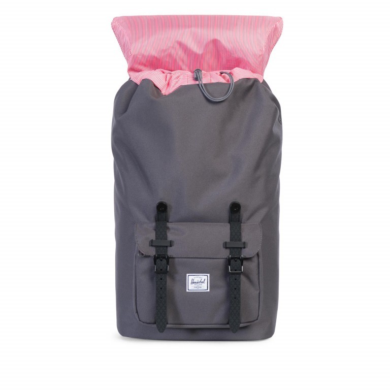 Rucksack Little America Rubber Straps Volumen 23 Liter Charcoal Black, Farbe: grau, Marke: Herschel, EAN: 0828432109210, Abmessungen in cm: 28x50x17, Bild 3 von 4