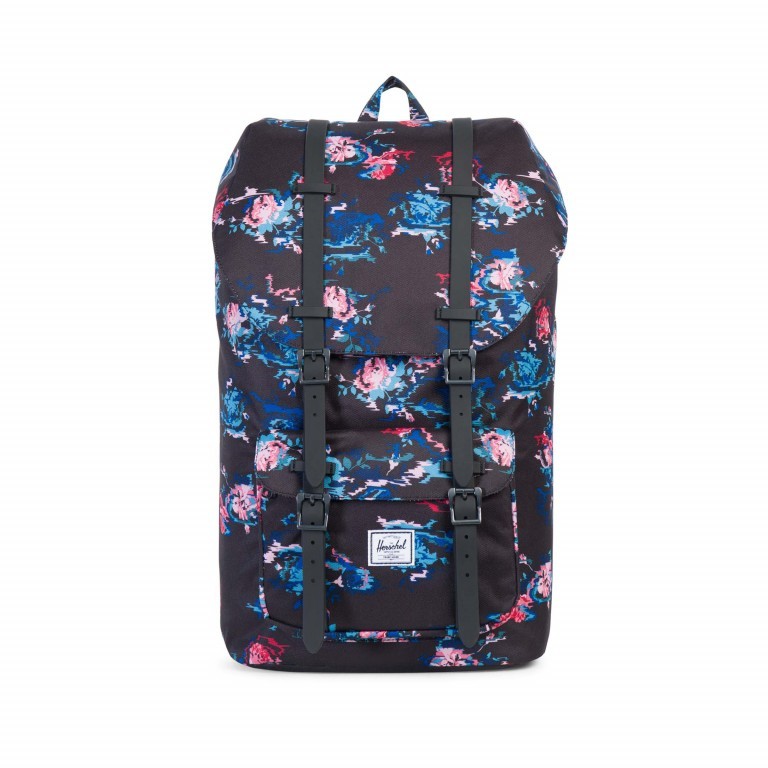 Herschel Rucksack Little America Rubber Straps Volumen 23 Liter Floral Blur Black Rubber