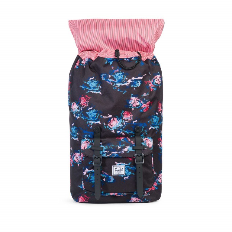 Rucksack Little America Rubber Straps Volumen 23 Liter Floral Blur Black Rubber, Farbe: bunt, Marke: Herschel, EAN: 0828432109234, Abmessungen in cm: 28x50x17, Bild 3 von 4