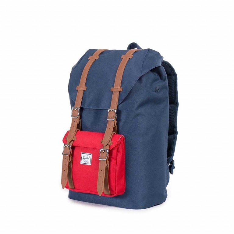 Rucksack Little America Medium Volumen 14 Liter Navy Red, Farbe: blau/petrol, Marke: Herschel, EAN: 0828432050482, Abmessungen in cm: 28x43x12, Bild 2 von 4