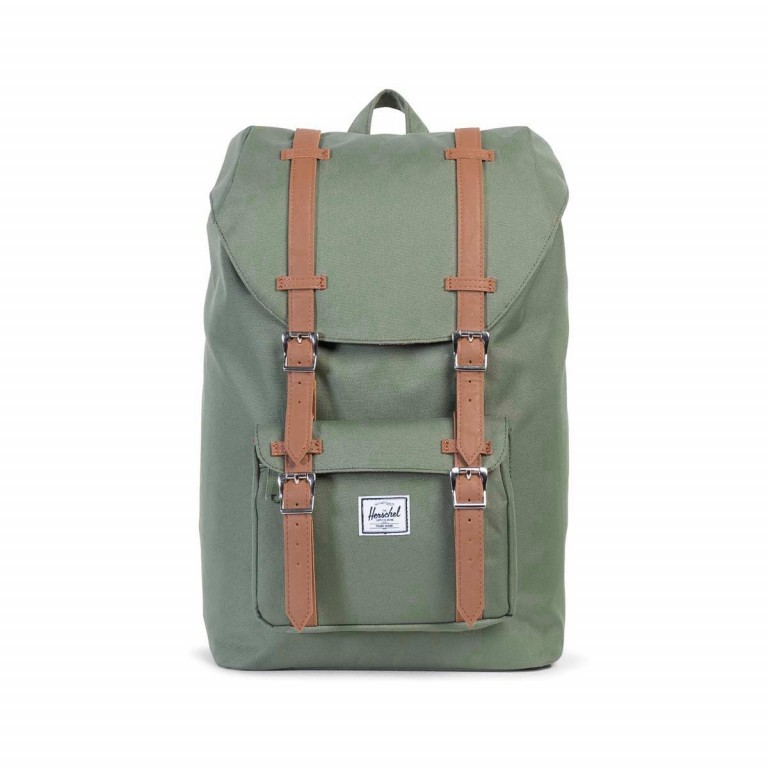 Rucksack Little America Medium Volumen 14 Liter Deep Lichen Green, Farbe: grün/oliv, Marke: Herschel, EAN: 0828432101504, Abmessungen in cm: 28x43x12, Bild 1 von 4