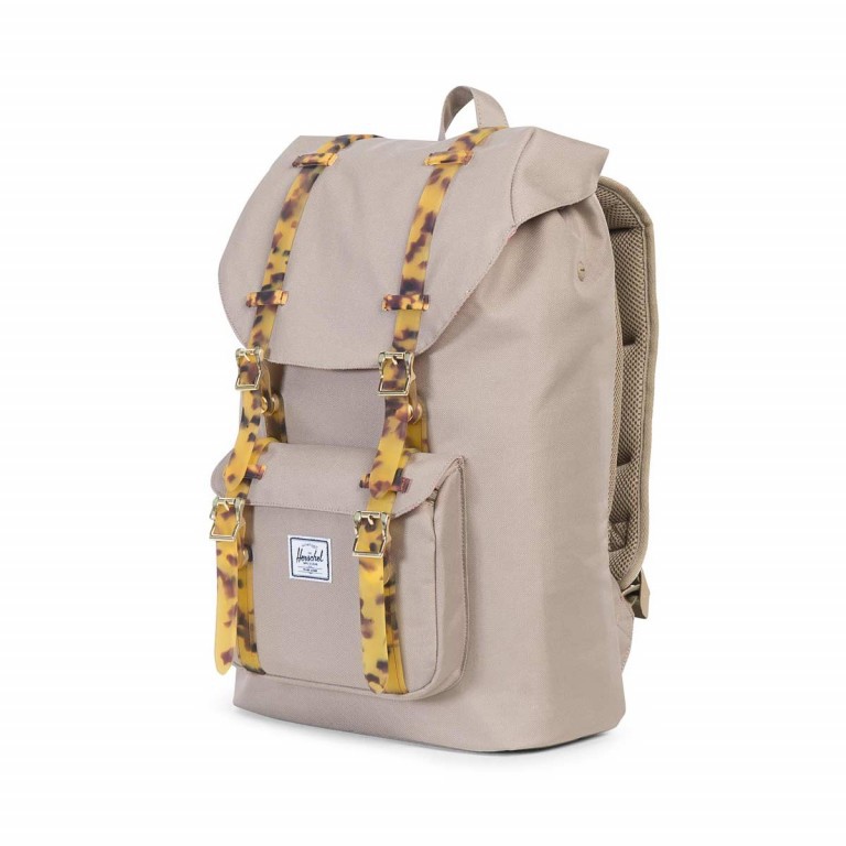 Rucksack Little America Medium Größe 14 Liter Brindle Tortoise Shell Rubber, Farbe: beige, Marke: Herschel, EAN: 0828432103096, Abmessungen in cm: 28x43x12, Bild 2 von 4