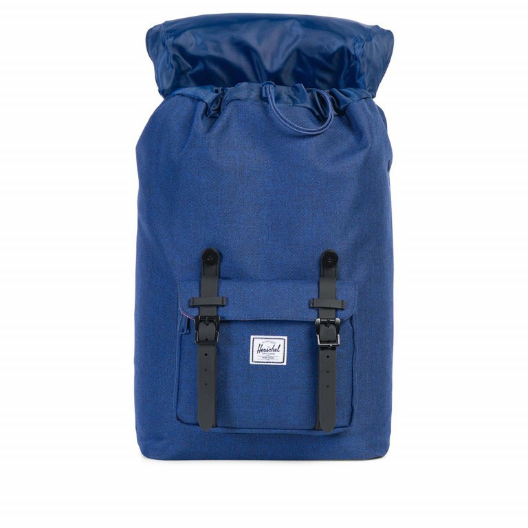 Rucksack Little America Medium Rubber Straps Volumen 14 Liter Eclipse Crosshatch Black Rubber, Farbe: blau/petrol, Marke: Herschel, EAN: 0828432123391, Abmessungen in cm: 28x43x12, Bild 3 von 4