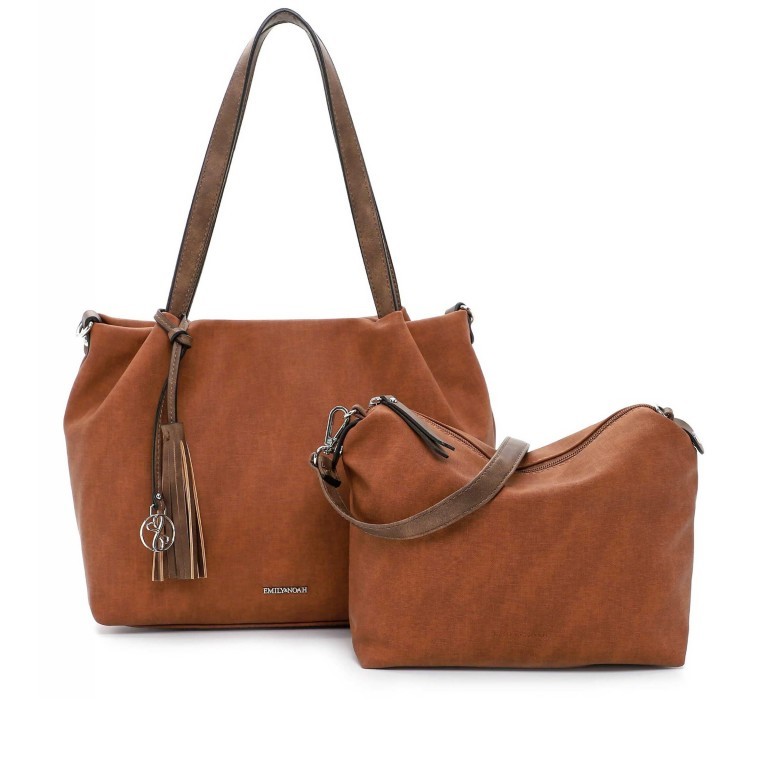 Shopper Elke Bag in Bag zweiteiliges Set Cognac, Farbe: cognac, Marke: Emily & Noah, EAN: 4049391331870, Bild 1 von 5