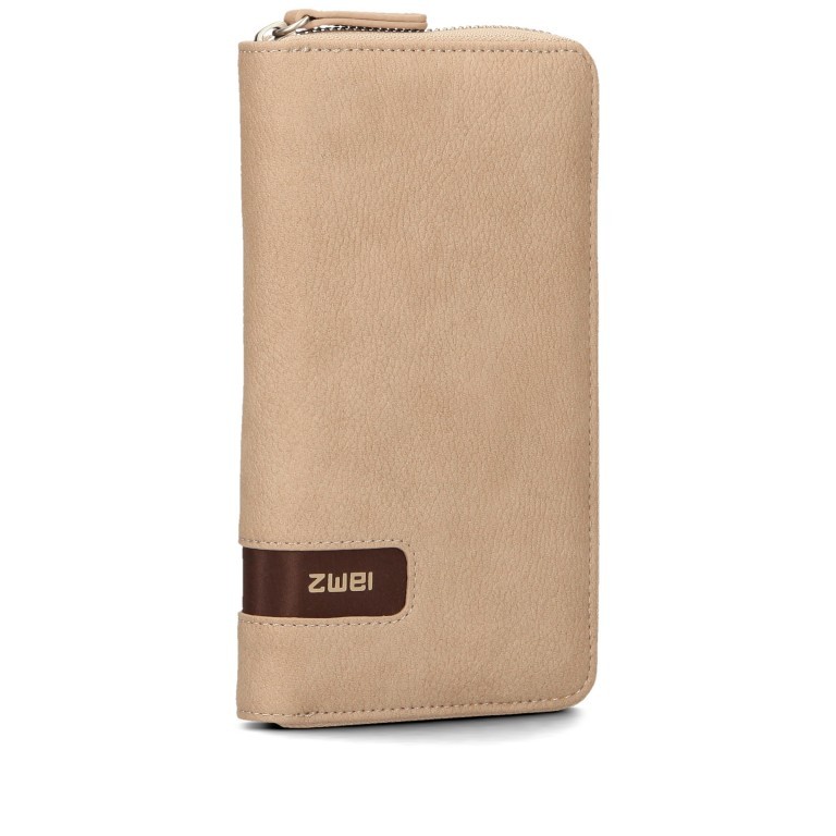 Geldbörse Mademoiselle Wallet MW2 Nubuk Sand, Farbe: beige, Marke: Zwei, EAN: 4250257925687, Abmessungen in cm: 19.5x10x3, Bild 1 von 5
