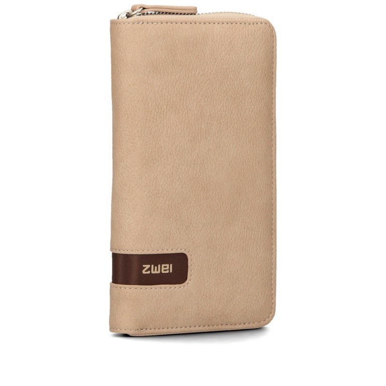 Geldbörse Mademoiselle Wallet MW2 Nubuk Sand, Farbe: beige, Marke: Zwei, EAN: 4250257925687, Abmessungen in cm: 19.5x10x3, Bild 1 von 6