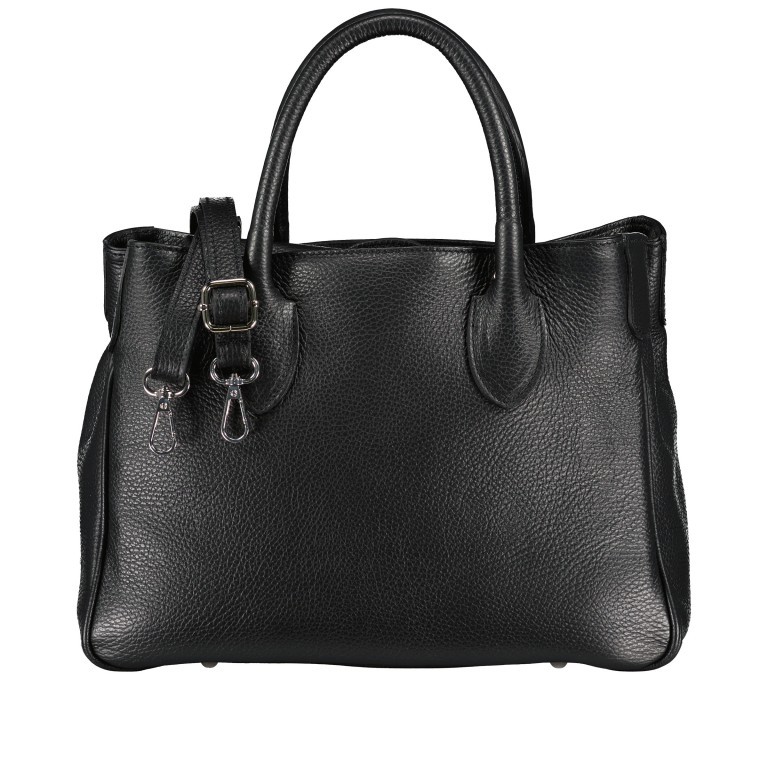 Handtasche Schwarz, Farbe: schwarz, Marke: Hausfelder Manufaktur, EAN: 4065646012721, Abmessungen in cm: 30x22x12, Bild 1 von 7