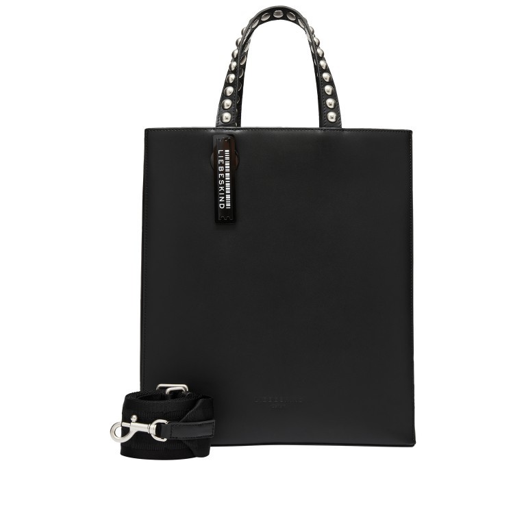 Handtasche Paper Bag Tote M Stud Ani Black, Farbe: schwarz, Marke: Liebeskind Berlin, EAN: 4099593009480, Abmessungen in cm: 34x29x15, Bild 1 von 5