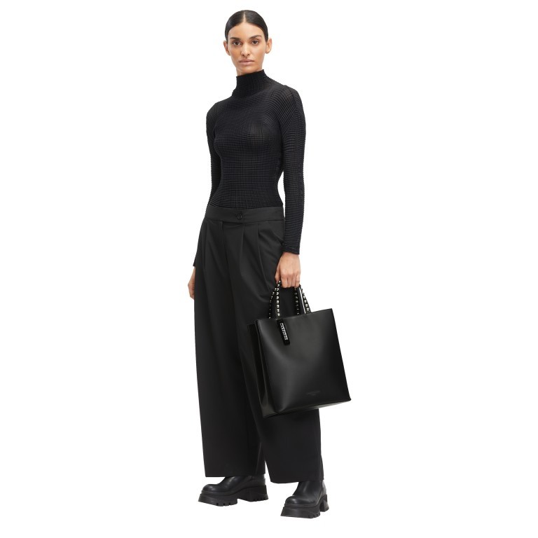 Handtasche Paper Bag Tote M Stud Ani Black, Farbe: schwarz, Marke: Liebeskind Berlin, EAN: 4099593009480, Abmessungen in cm: 34x29x15, Bild 3 von 5