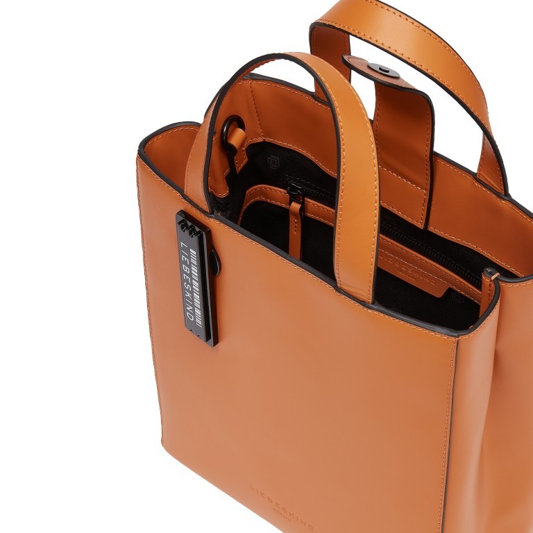 Handtasche Paper Bag Tote S Carter Pumpkin Spice, Farbe: orange, Marke: Liebeskind Berlin, EAN: 4099593009435, Abmessungen in cm: 22x25x12, Bild 4 von 5