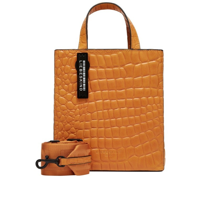 Tasche Paper Bag Tote Bag S Waxy Kroko Pumpkin Spice, Farbe: orange, Marke: Liebeskind Berlin, EAN: 4099593007080, Abmessungen in cm: 23x25x11.5, Bild 1 von 4