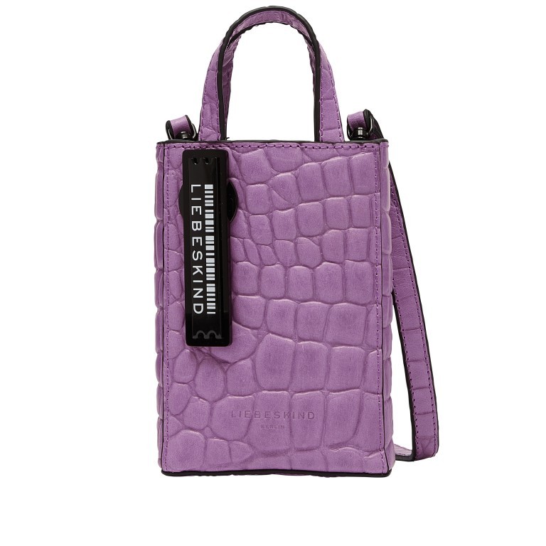 Handtasche Paper Bag Tote XXS Waxy Kroko Digital Lavender, Farbe: flieder/lila, Marke: Liebeskind Berlin, EAN: 4099593012275, Abmessungen in cm: 11.5x16.5x4.5, Bild 1 von 5