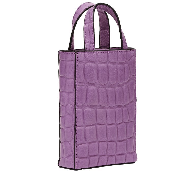 Handtasche Paper Bag Tote XXS Waxy Kroko Digital Lavender, Farbe: flieder/lila, Marke: Liebeskind Berlin, EAN: 4099593012275, Abmessungen in cm: 11.5x16.5x4.5, Bild 2 von 5