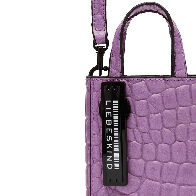 Handtasche Paper Bag Tote XXS Waxy Kroko Digital Lavender, Farbe: flieder/lila, Marke: Liebeskind Berlin, EAN: 4099593012275, Abmessungen in cm: 11.5x16.5x4.5, Bild 5 von 5