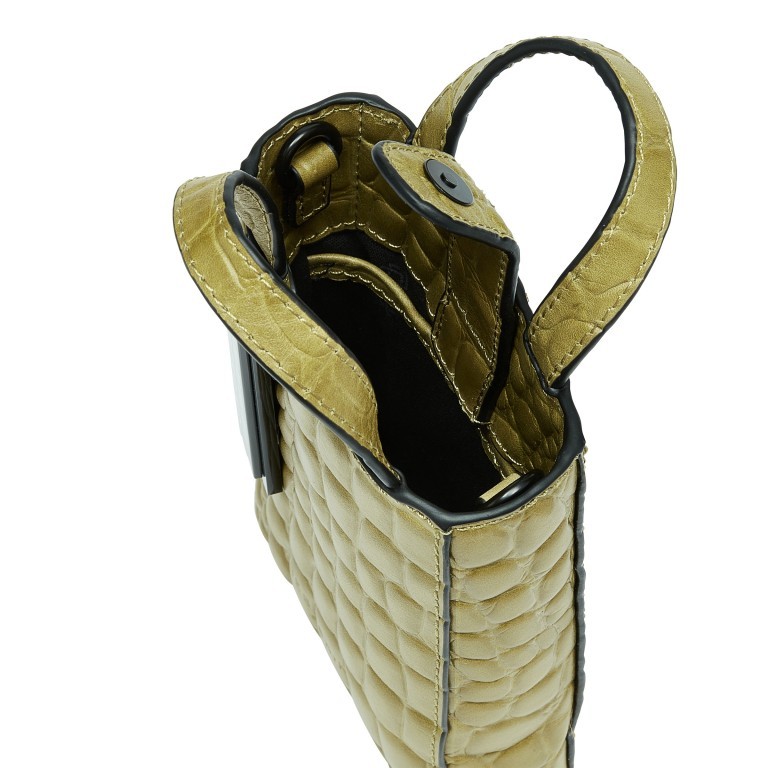 Handtasche Paper Bag Tote XXS Waxy Kroko Matcha, Farbe: grün/oliv, Marke: Liebeskind Berlin, EAN: 4099593012282, Abmessungen in cm: 11.5x16.5x4.5, Bild 4 von 5