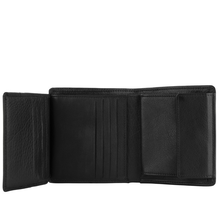 Geldbörse Langley 075 mit RFID-Schutz Schwarz, Farbe: schwarz, Marke: Flanigan, EAN: 4066727001856, Abmessungen in cm: 9x10.5x2.5, Bild 4 von 4