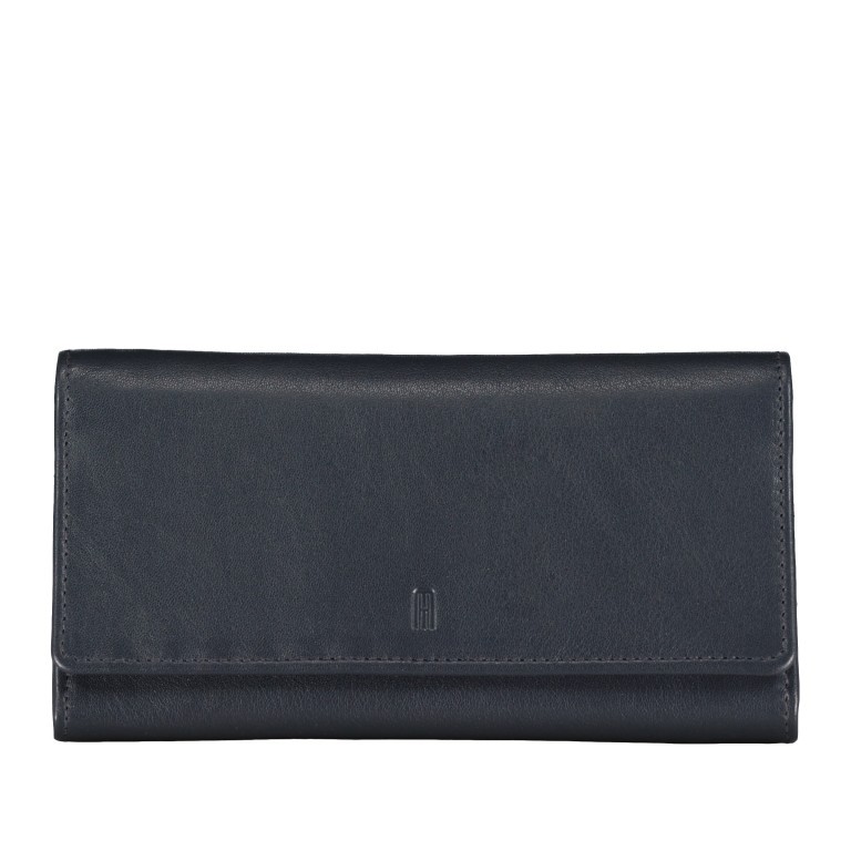 Geldbörse Nappa mit RFID-Schutz Dunkelblau, Farbe: blau/petrol, Marke: Hausfelder Manufaktur, EAN: 4065646011663, Abmessungen in cm: 19x10.5x3, Bild 1 von 4