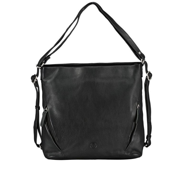 Beuteltasche / Rucksack Schwarz, Farbe: schwarz, Marke: Hausfelder Manufaktur, EAN: 4065646011540, Abmessungen in cm: 30x30x13, Bild 1 von 6