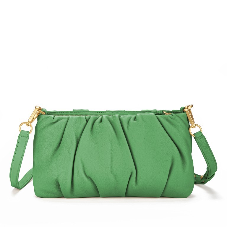 Umhängetasche / Clutch Soft Volume Lina Silky Leather Emerald Green, Farbe: grün/oliv, Marke: Les Visionnaires, EAN: 4262371043550, Abmessungen in cm: 28x14x4, Bild 1 von 4