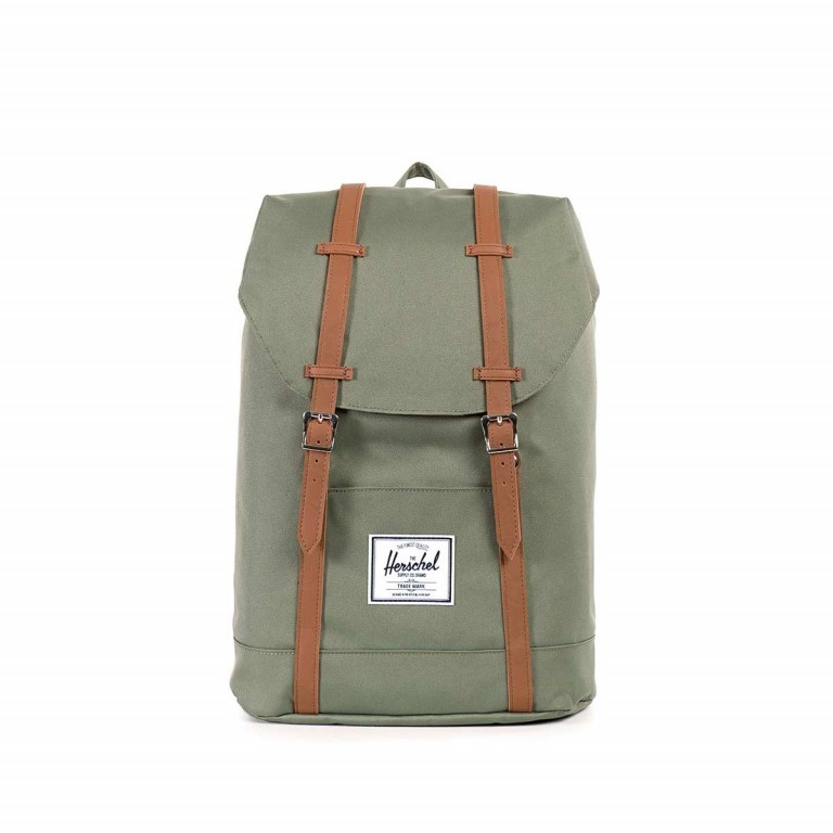 Rucksack Retreat Volumen 18 Liter Deep Lichen Tan Leather, Farbe: grün/oliv, Marke: Herschel, EAN: 0828432082797, Bild 1 von 5