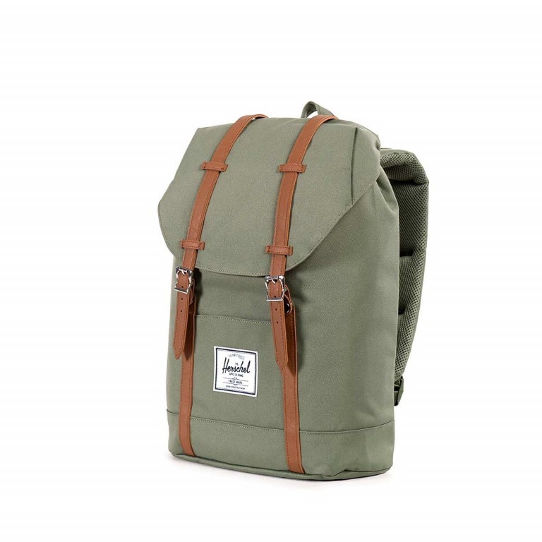 Rucksack Retreat Volumen 18 Liter Deep Lichen Tan Leather, Farbe: grün/oliv, Marke: Herschel, EAN: 0828432082797, Bild 2 von 5