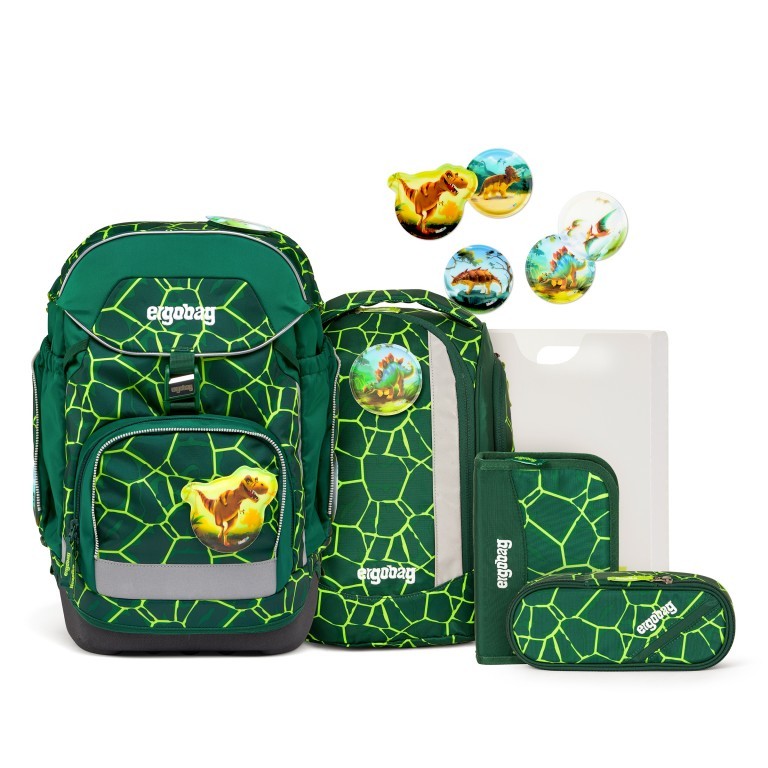 Schulranzen Pack Set 6-teilig BärRex, Farbe: grün/oliv, Marke: Ergobag, EAN: 4057081176762, Abmessungen in cm: 28x40x25, Bild 1 von 6