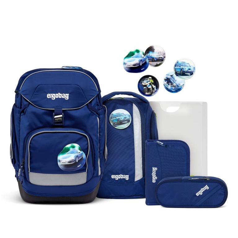 Schulranzen Pack Set 6-teilig BlaulichtBär, Farbe: blau/petrol, Marke: Ergobag, EAN: 4057081176731, Abmessungen in cm: 28x40x25, Bild 1 von 6