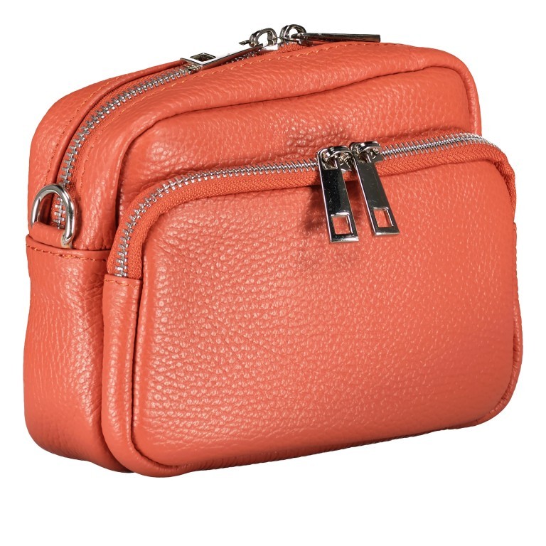 Umhängetasche mit austauschbaren Schulterriemen Orange, Farbe: orange, Marke: Hausfelder Manufaktur, EAN: 4065646013261, Abmessungen in cm: 19x13x5.5, Bild 2 von 7