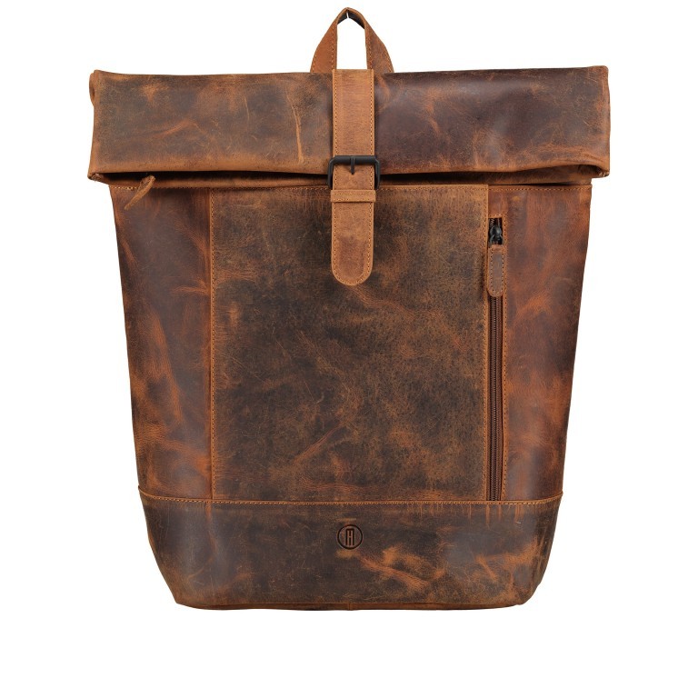 Rucksack Huntsville Hubert mit Laptopfach 13 Zoll Natur, Farbe: cognac, Marke: Hausfelder Manufaktur, EAN: 4065646012394, Abmessungen in cm: 30x42x13, Bild 1 von 8