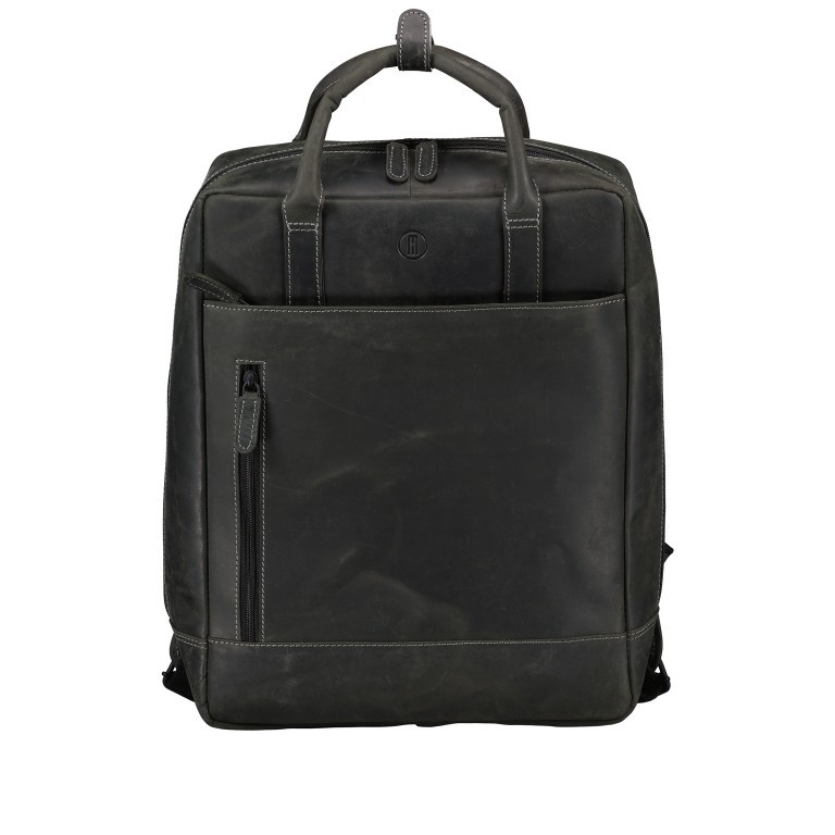 Rucksack Huntsville Horacio mit Laptopfach 14 Zoll Schwarz, Farbe: schwarz, Marke: Hausfelder Manufaktur, EAN: 4065646012400, Abmessungen in cm: 30x40x11, Bild 1 von 6