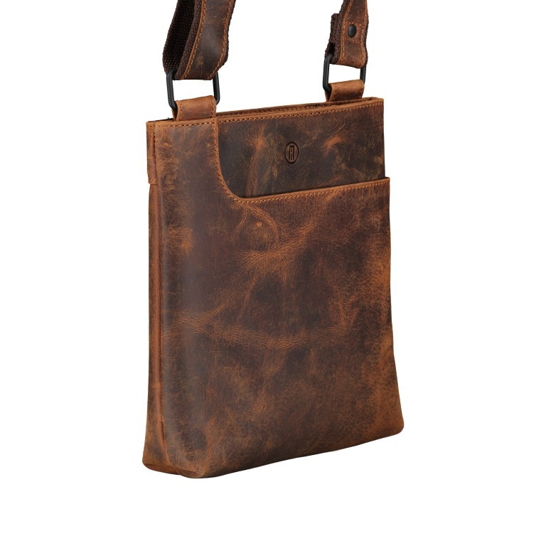 Umhängetasche Huntsville Hilko Natur, Farbe: cognac, Marke: Hausfelder Manufaktur, EAN: 4065646012455, Abmessungen in cm: 22x23x5, Bild 2 von 6