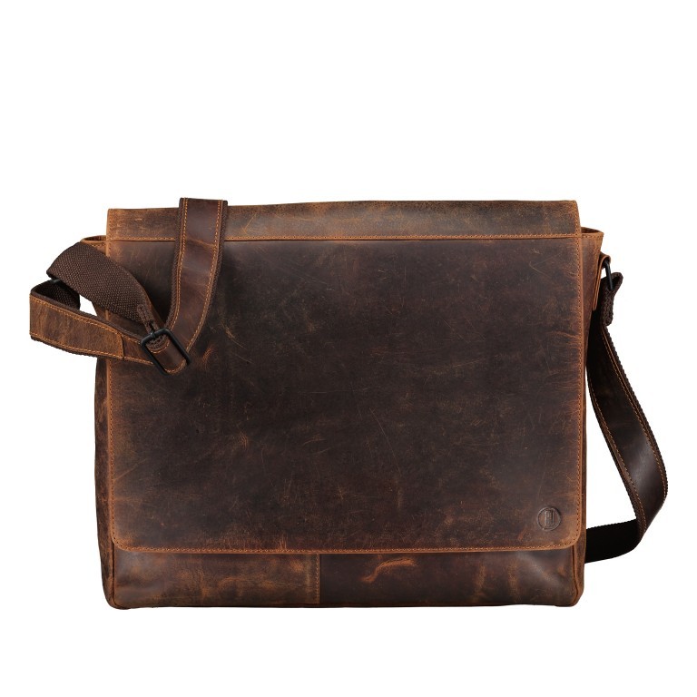 Kuriertasche Huntsville Heiner mit Laptopfach 15 Zoll Natur, Farbe: cognac, Marke: Hausfelder Manufaktur, EAN: 4065646012479, Abmessungen in cm: 39x34x9.5, Bild 1 von 6