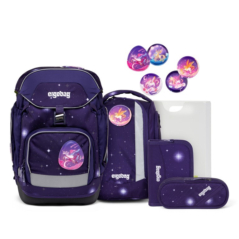 Schulranzen Pack Galaxy Glow Set 6-teilig Bärgasus, Farbe: flieder/lila, Marke: Ergobag, EAN: 4057081151356, Abmessungen in cm: 28x40x25, Bild 1 von 6