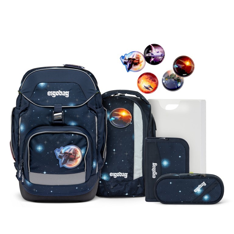 Schulranzen Pack Galaxy Glow Set 6-teilig KoBärnikus, Farbe: blau/petrol, Marke: Ergobag, EAN: 4057081176908, Abmessungen in cm: 28x40x25, Bild 1 von 6