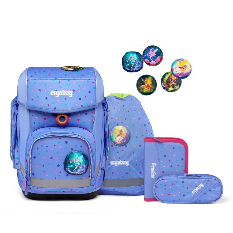 Schulranzen Cubo Set 5-teilig Bärzaubernd, Farbe: flieder/lila, Marke: Ergobag, EAN: 4057081151479, Abmessungen in cm: 28x40x25, Bild 1 von 6