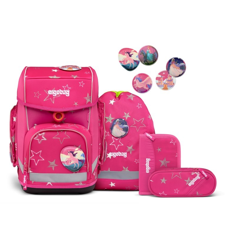 Schulranzen Cubo Set 5-teilig SternzauBär, Farbe: rosa/pink, Marke: Ergobag, EAN: 4057081177196, Abmessungen in cm: 28x40x25, Bild 1 von 6