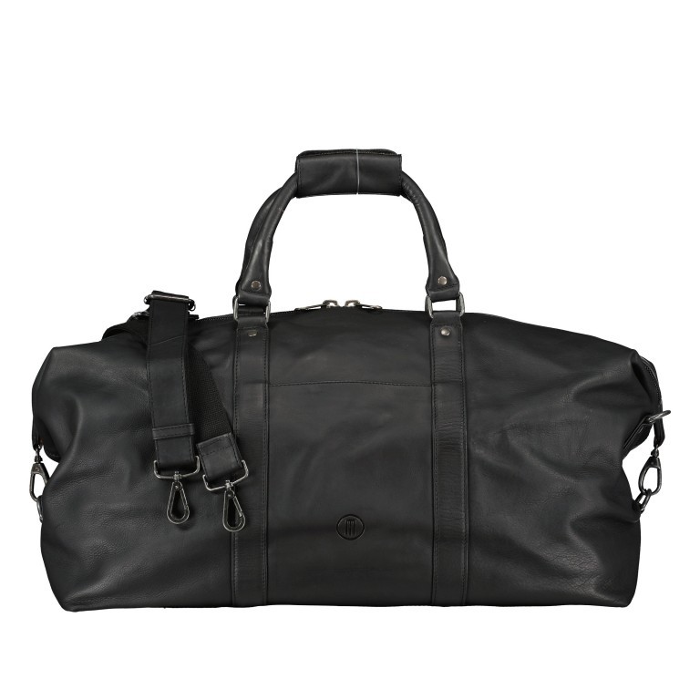 Reisetasche mit Laptopfach 15 Zoll Schwarz, Farbe: schwarz, Marke: Hausfelder Manufaktur, EAN: 4065646011595, Abmessungen in cm: 53.5x32x24, Bild 1 von 5