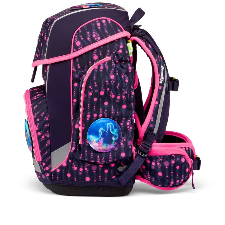 Schulranzen Cubo Lumi Set 5-teilig Bärmuda Viereck, Farbe: flieder/lila, Marke: Ergobag, EAN: 4057081151608, Abmessungen in cm: 28x40x25, Bild 3 von 8