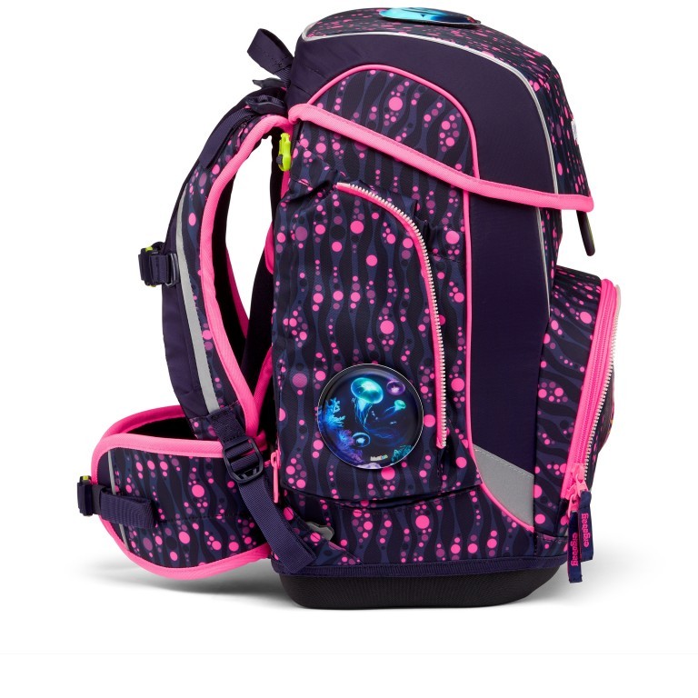 Schulranzen Cubo Lumi Set 5-teilig Bärmuda Viereck, Farbe: flieder/lila, Marke: Ergobag, EAN: 4057081151608, Abmessungen in cm: 28x40x25, Bild 4 von 8