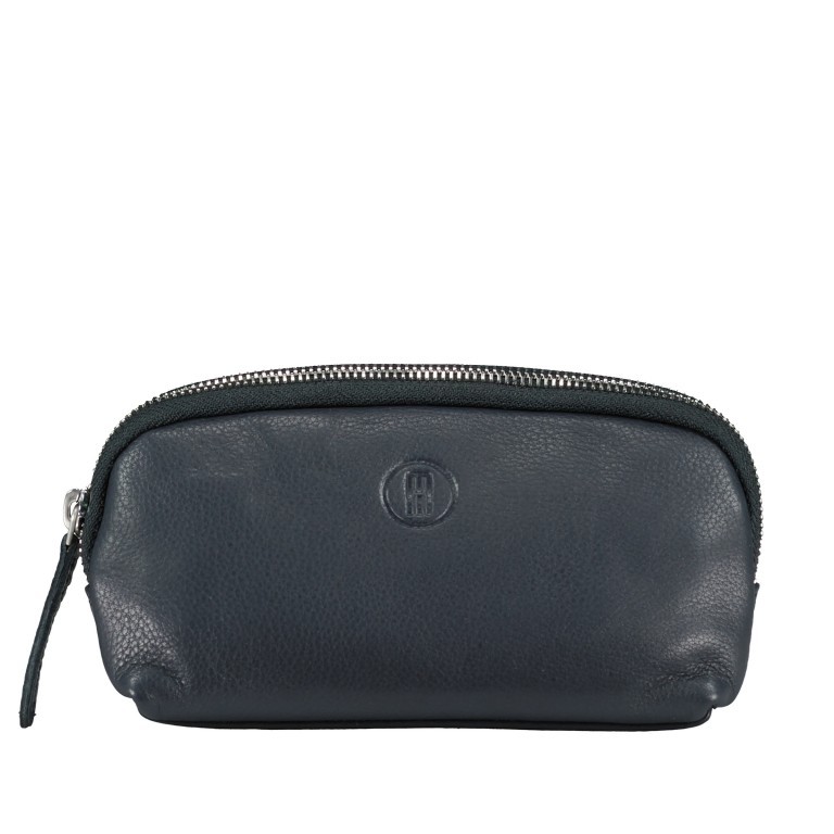 Etui / Mäppchen Nappa Dunkelblau, Farbe: blau/petrol, Marke: Hausfelder Manufaktur, EAN: 4065646011182, Abmessungen in cm: 17x9x3, Bild 1 von 4
