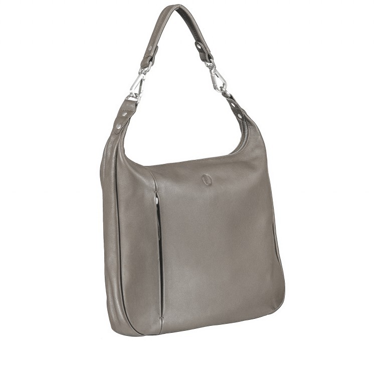 Beuteltasche Nappa Grau, Farbe: grau, Marke: Hausfelder Manufaktur, EAN: 4065646011557, Abmessungen in cm: 35x29x6, Bild 2 von 7