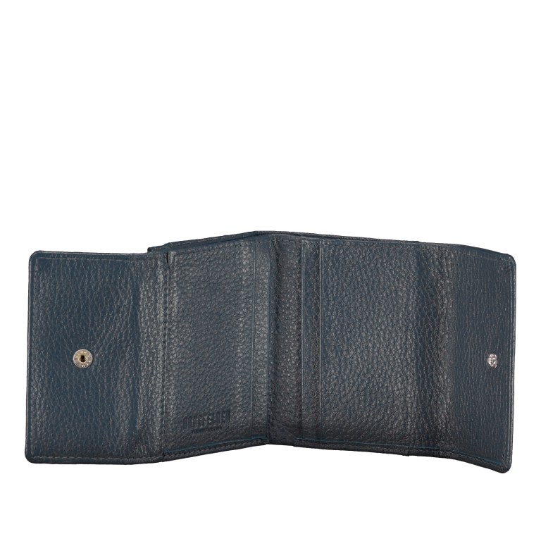 Geldbörse mit RFID-Schutz Dunkelblau, Farbe: blau/petrol, Marke: Hausfelder Manufaktur, EAN: 4065646011830, Abmessungen in cm: 10.3x8.7x1.7, Bild 5 von 5