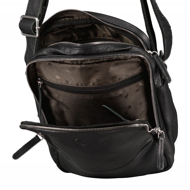Umhängetasche Nappa Schwarz, Farbe: schwarz, Marke: Hausfelder Manufaktur, EAN: 4065646011311, Abmessungen in cm: 21x26x8.5, Bild 6 von 6