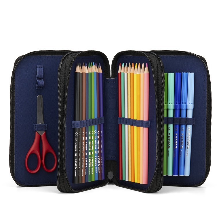 Stifteetui Maxi Mäppchen Glow Set 40-teilig Super Reflektbär, Farbe: schwarz, Marke: Ergobag, EAN: 4057081200153, Abmessungen in cm: 20.5x13.5x6.5, Bild 2 von 5