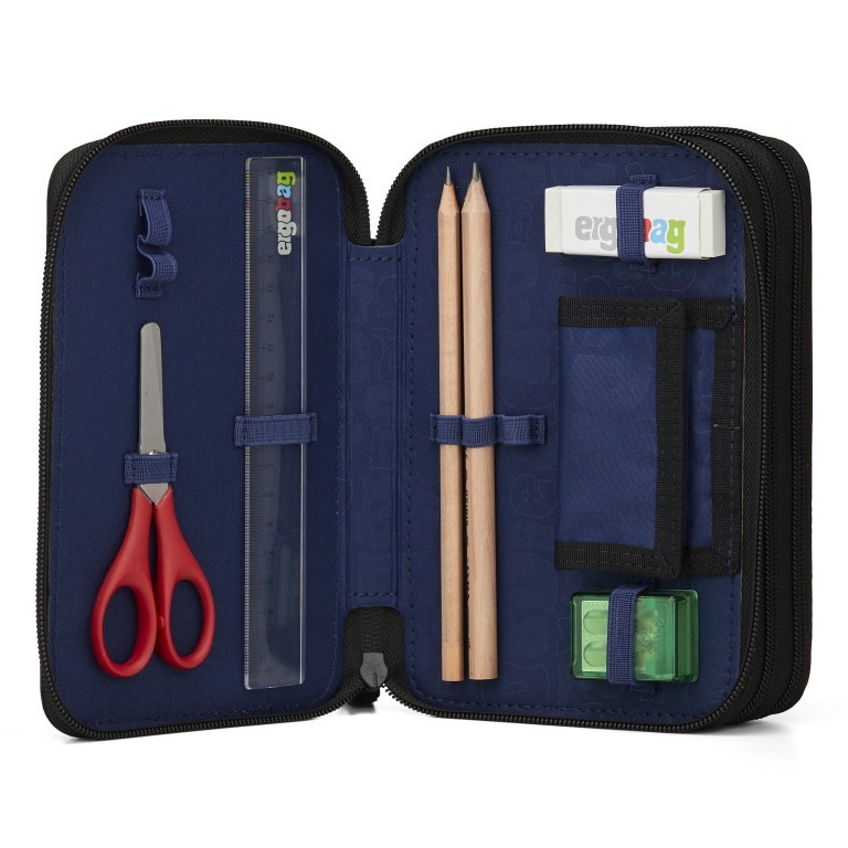 Stifteetui Maxi Mäppchen Glow Set 40-teilig Super Reflektbär, Farbe: schwarz, Marke: Ergobag, EAN: 4057081200153, Abmessungen in cm: 20.5x13.5x6.5, Bild 3 von 5