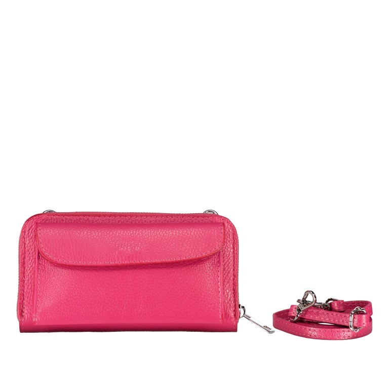 Umhängetasche / Geldbörse Wallet on Strap Fuchsia, Farbe: rosa/pink, Marke: Hausfelder Manufaktur, EAN: 4065646013759, Abmessungen in cm: 19.5x11x4.5, Bild 1 von 6