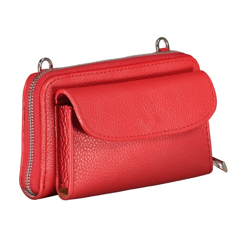 Umhängetasche / Geldbörse Wallet on Strap Hellrot, Farbe: rot/weinrot, Marke: Hausfelder Manufaktur, EAN: 4065646013766, Abmessungen in cm: 19.5x11x4.5, Bild 2 von 6