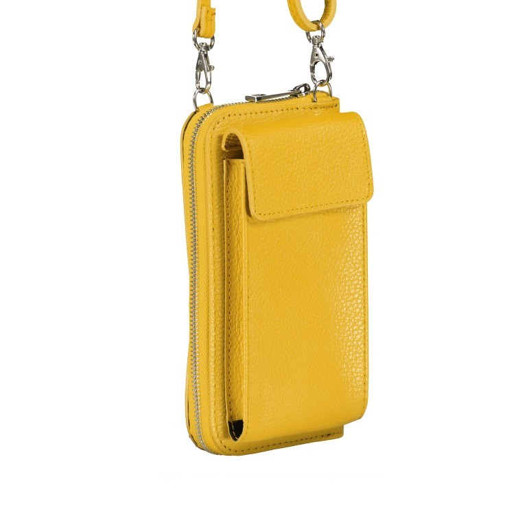 Handytasche Dollaro mit Schulterriemen Gelb, Farbe: gelb, Marke: Hausfelder Manufaktur, EAN: 4065646013872, Abmessungen in cm: 11x20x4.5, Bild 2 von 6