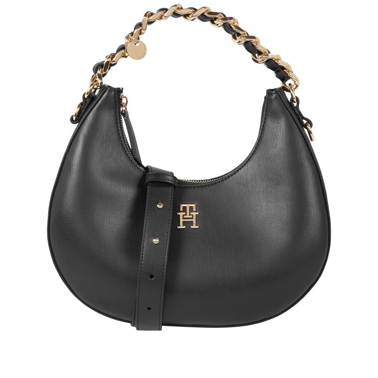 Beuteltasche Chic Shoulder Bag Black, Farbe: schwarz, Marke: Tommy Hilfiger, EAN: 8720642476170, Abmessungen in cm: 29x24x8, Bild 1 von 5